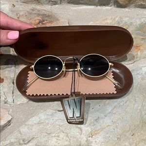 NWT Wild Wild West Artemus Gordon Gold and Brown Sunglasses & Case
